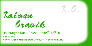 kalman oravik business card